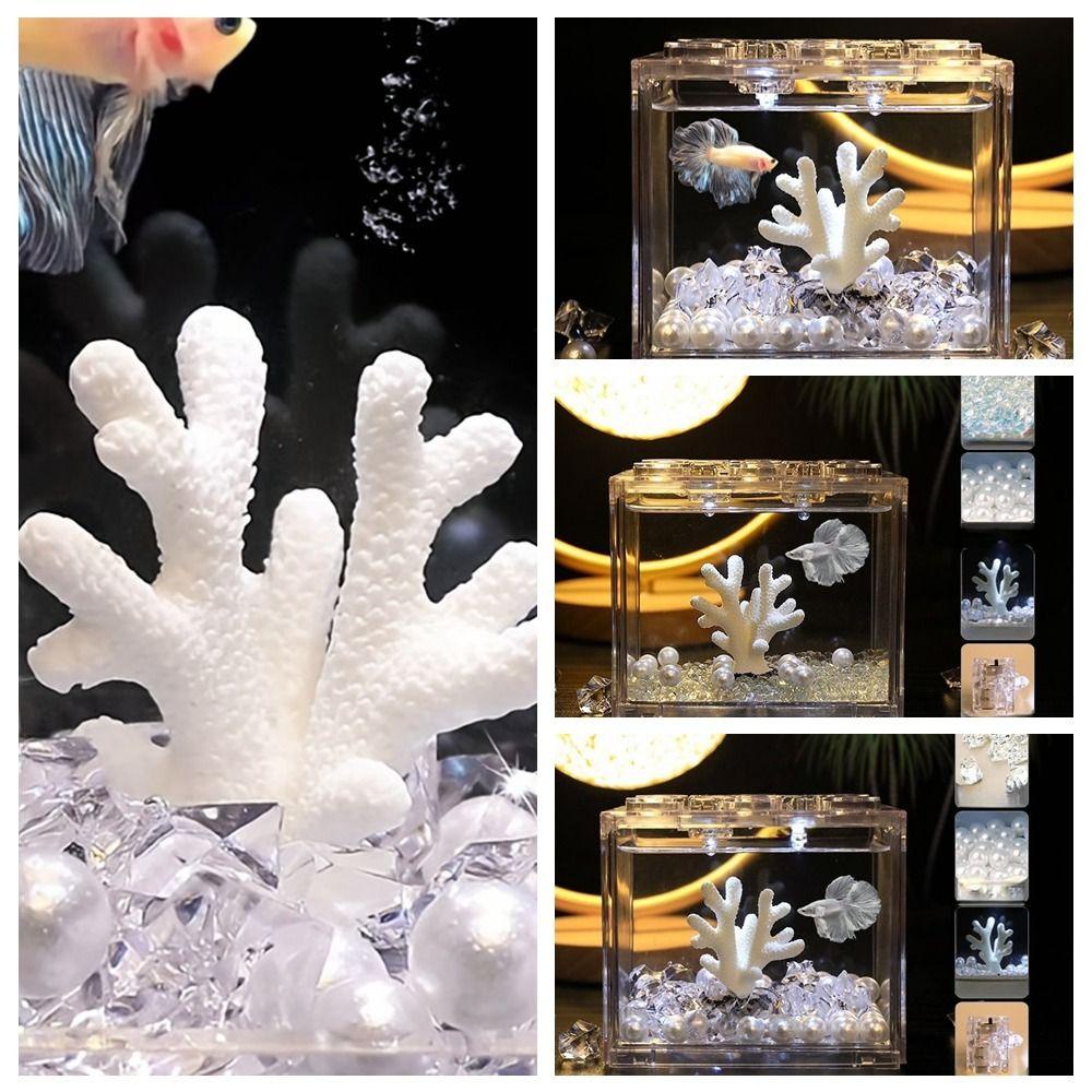 Bể Cá Mini Trong Suốt Bằng Acrylic Dày Dặn Độ Trong Suốt Cao Độc Đáo Trang Trí Bàn Làm Việc