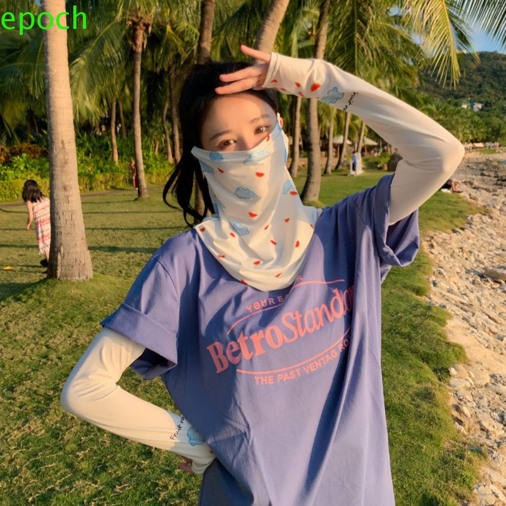 Epoch Set Khẩu Trang Lụa Lạnh Thoáng Khí Chống Tia UV Bảo Vệ Cổ Và Cánh Tay Khi Lái Xe