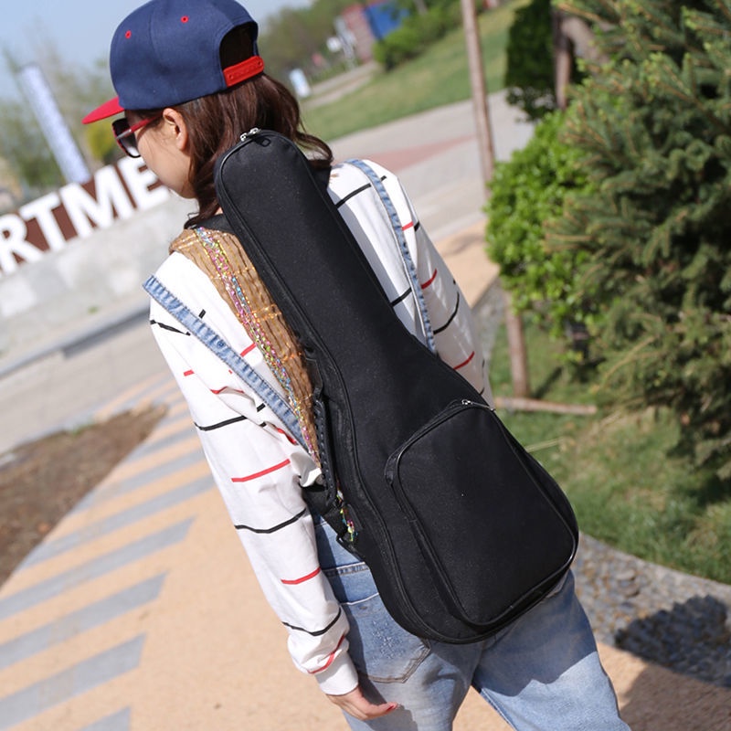 Túi Đựng Đàn Ukulele 21-Inch 23-Inch 26-Inch Dày Dặn Màu Đen Chống Nước Chống Sốc 5mm