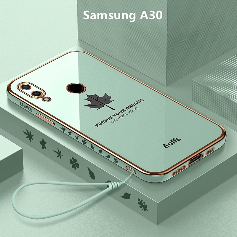 Ốp Lưng Samsung A30 Mạ điện Lá phong Mềm Ốp Điện Thoại Samsung Galaxy A30