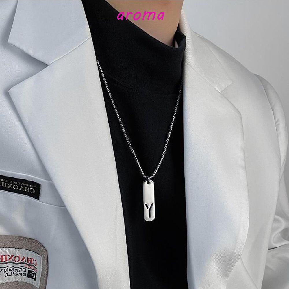 Vòng cổ Thép Titan Mặt Hình 26 Chữ Cái A-Z Thời Trang Cho Nam