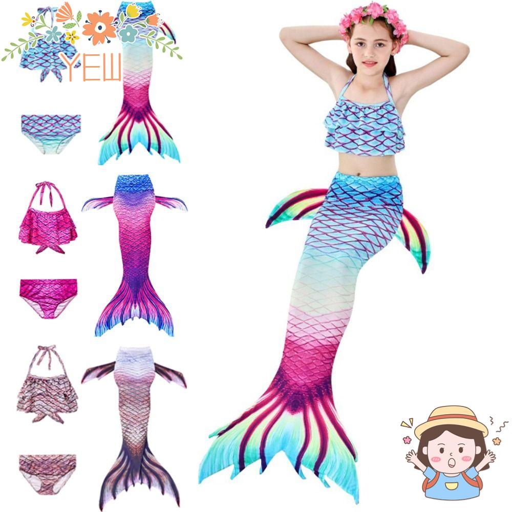 Set 3 Món Đồ Tắm Nàng Tiên Cá Nhiều Màu Sắc Dành Cho Trẻ Em