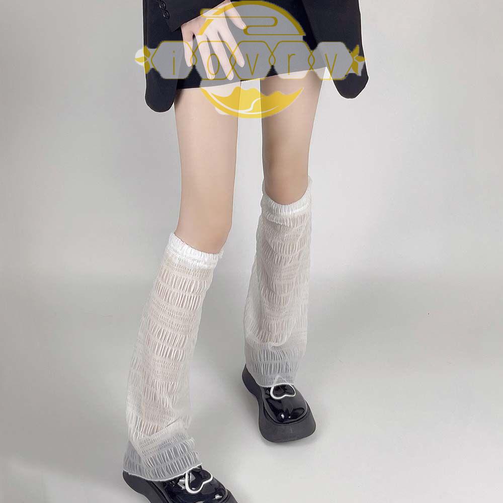 Vỏ Bọc Chân Lolita Họa Tiết Kẻ Sọc Phối Ren Giữ Ấm Mùa Hè Cho Nữ