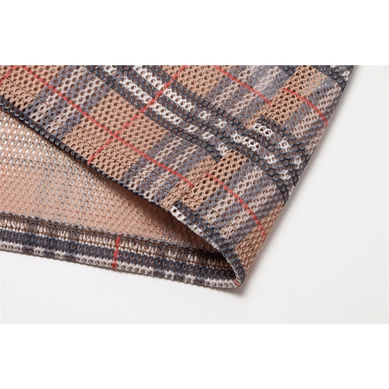 Áo Thun Tay Ngắn Phối Lưới Họa Tiết Kẻ Sọc B8B8R88