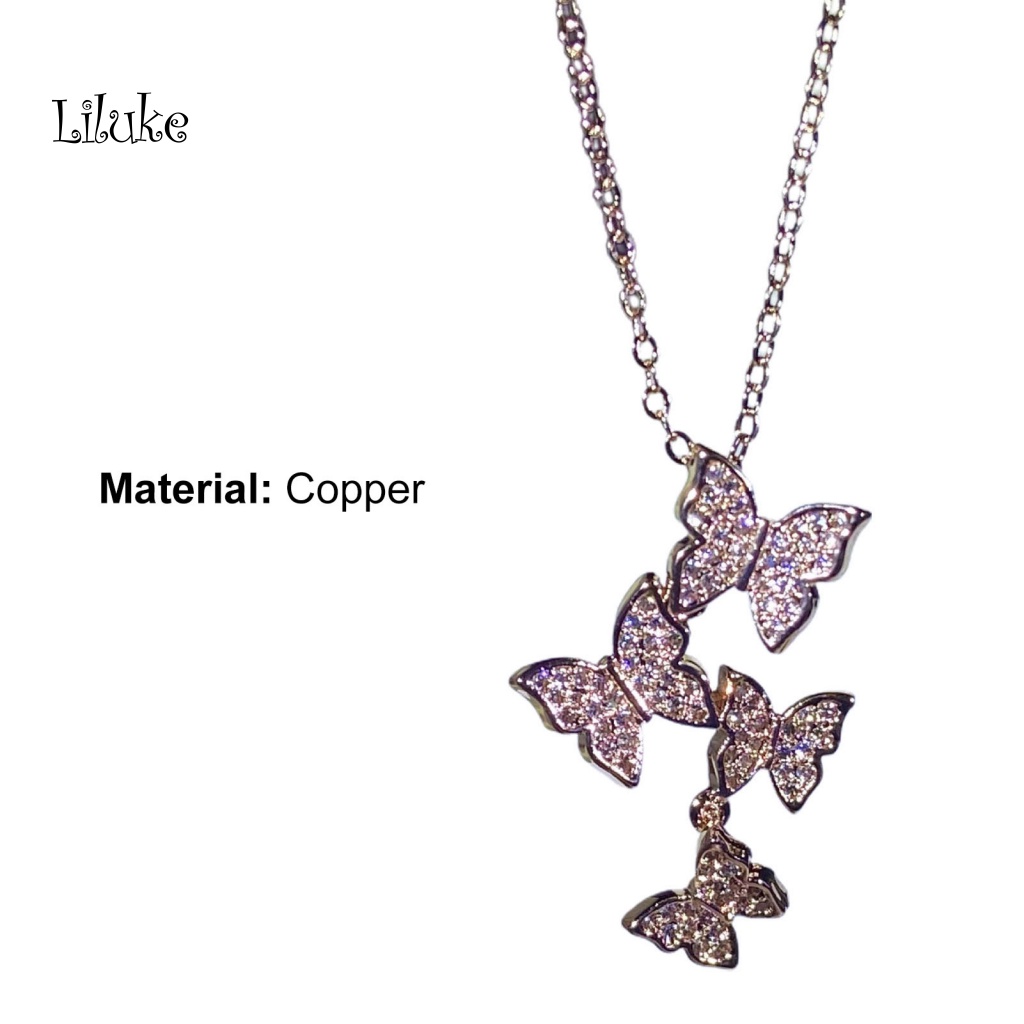 Vòng cổ Hợp Kim Trang Trí Hình Bướm Đính Đá Xinh Xắn Cho Nữ