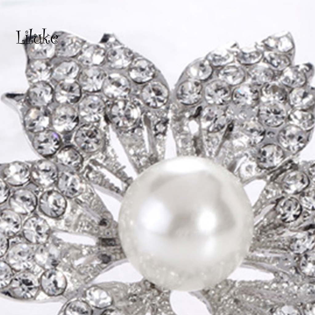 Ghim Cài Áo Hình Hoa Đính Đá Và Ngọc Trai Giả Phong Cách Vintage