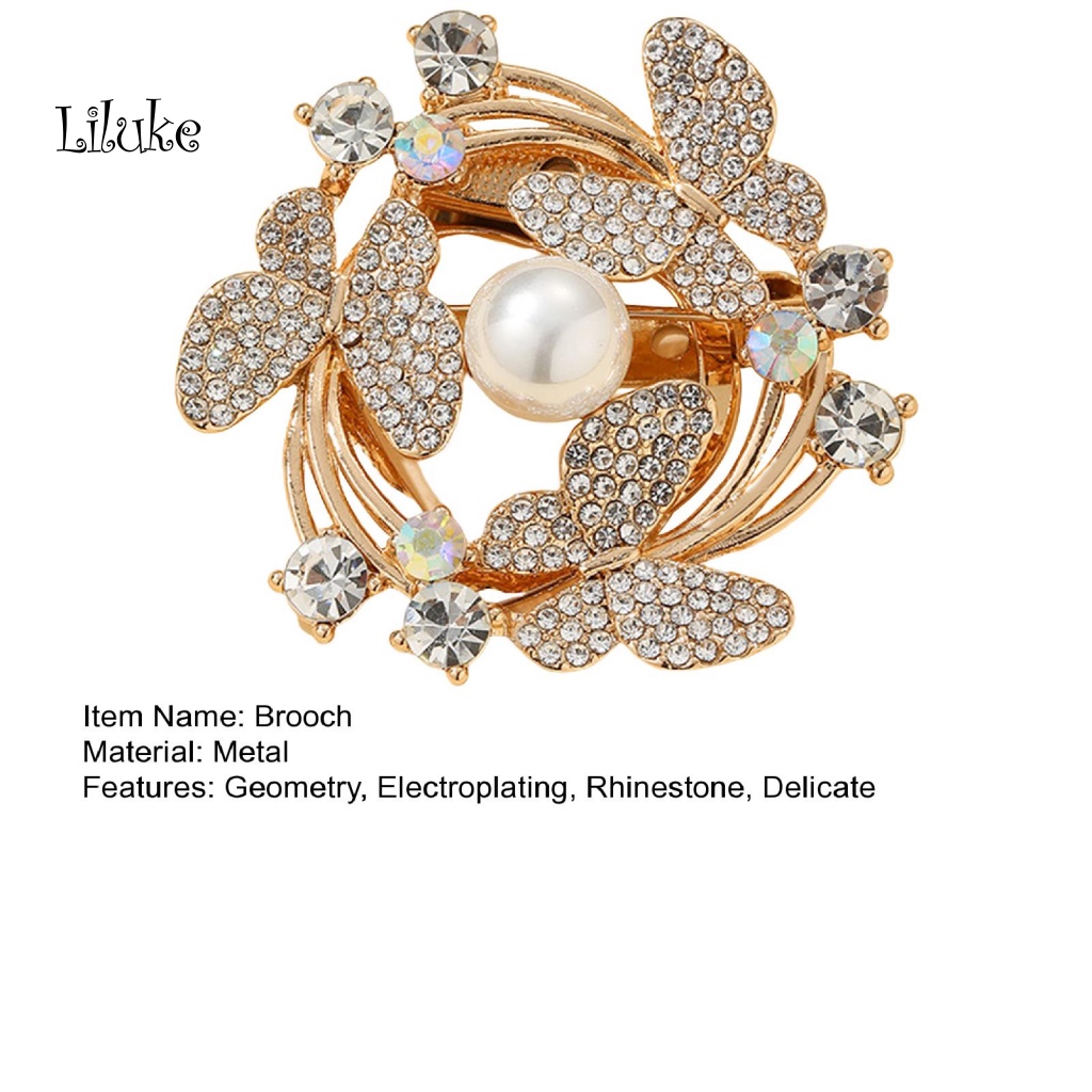 Ghim Cài Khăn Choàng Trang Trí Đính Đá Và Ngọc Trai Giả Xinh Xắn Cho Nữ