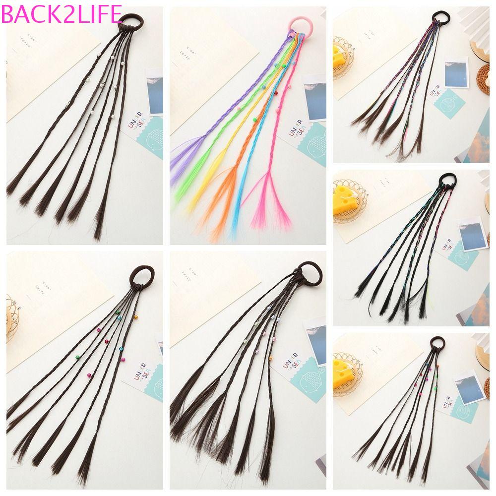 Tóc Giả Thắt Bím Bằng Sợi Tổng Hợp Co Giãn Tự Nhiên Dễ Thương Dành Cho Bé Gái BACK2LIFE