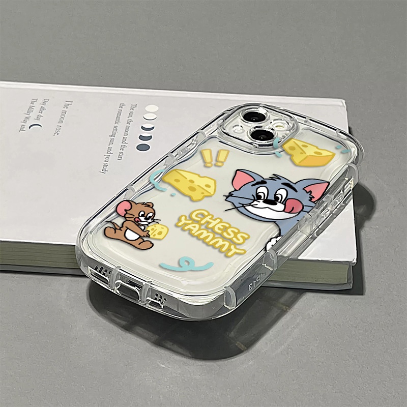 Ốp Điện Thoại Silicone Mềm Trong Suốt Chống Sốc In Hình Mèo Và Chuột Dễ Thương Cho IPhone 14 13 12 11 Pro Max XS X XR 8 + 7 Plus