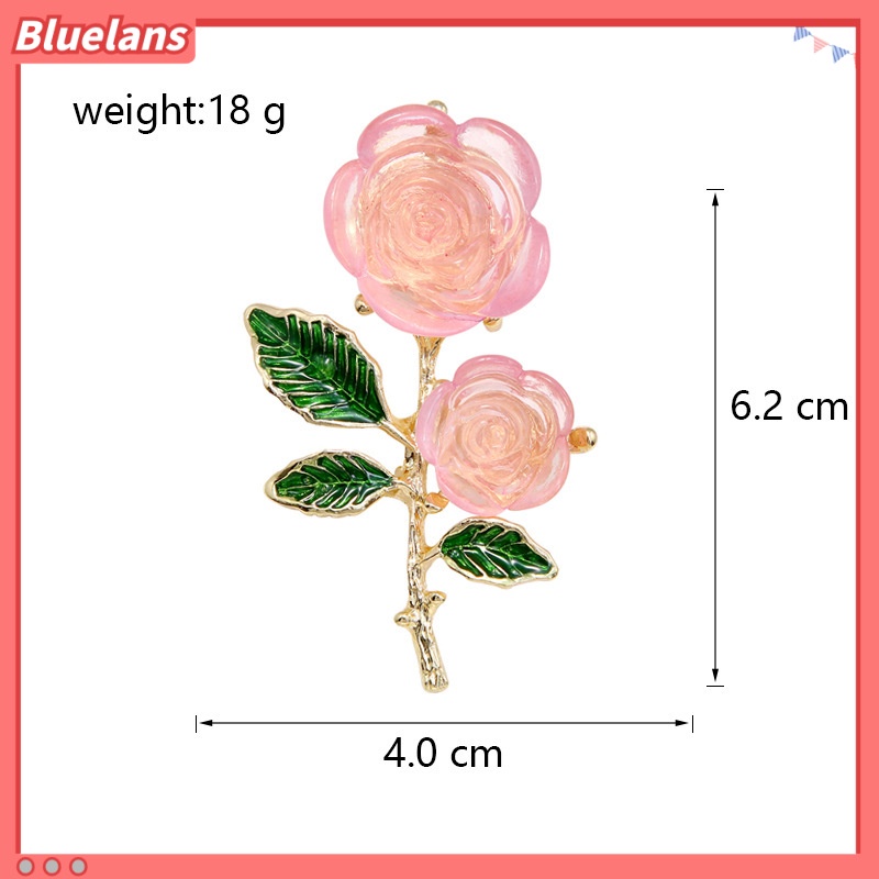 [BLS] Ghim Cài Áo Hình Hoa Giọt Nước Pha Lê Xanh Lá Thả Dầu Cao Cấp Thời Trang Cho Nữ