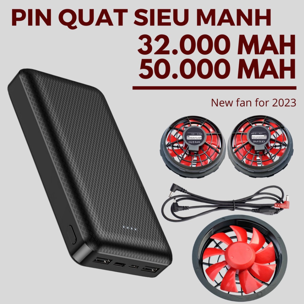 Sỉ phụ kiện áo điều hòa chính hãng KAW pin 32000, 50000 mah - Hàng chính hãng bảo hành 1 đổi 1