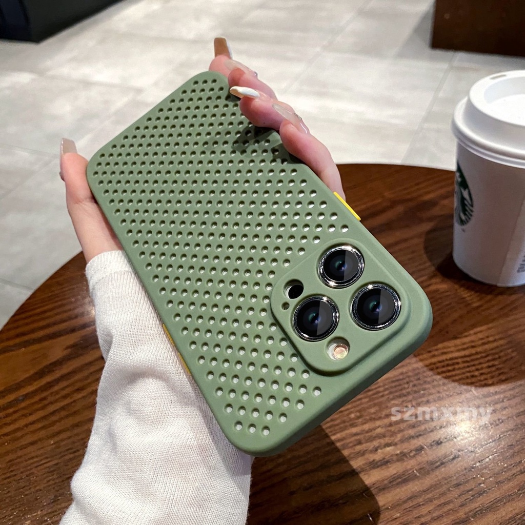 Ốp Điện Thoại Silicone Mềm Thoáng Khí Màu Kẹo Cho Iphone 14 13 12 Pro Max 11