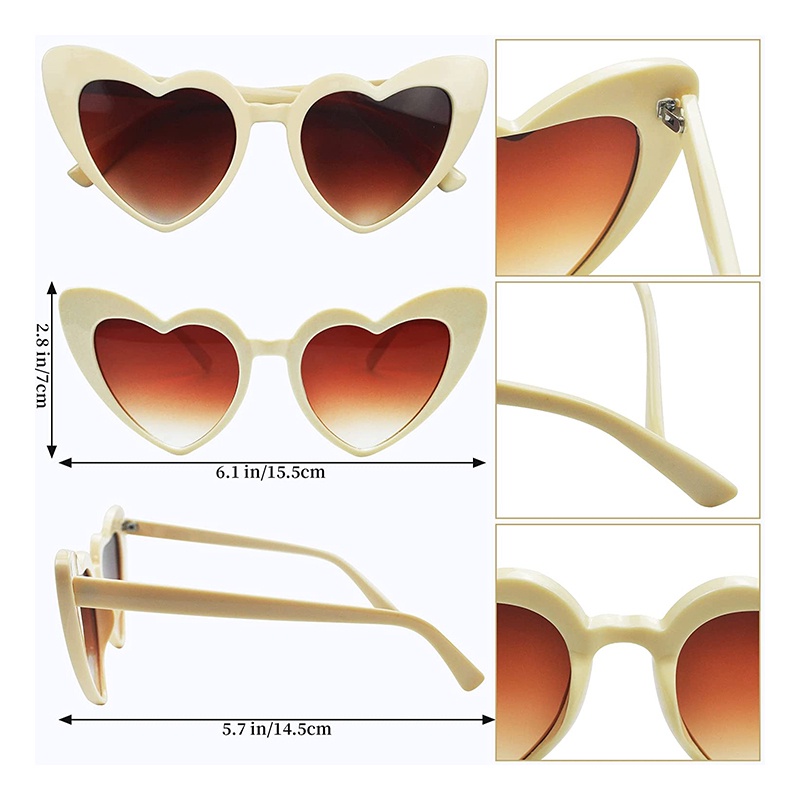 Kính Mát Mắt Mèo Nữ Gọng Trái Tim Thời Trang RYVN