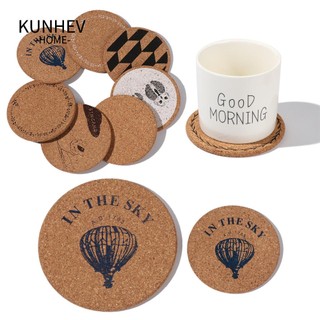 KUNHEV lót ly KUNHEV bằng gỗ họa tiết đa dạng xinh xắn