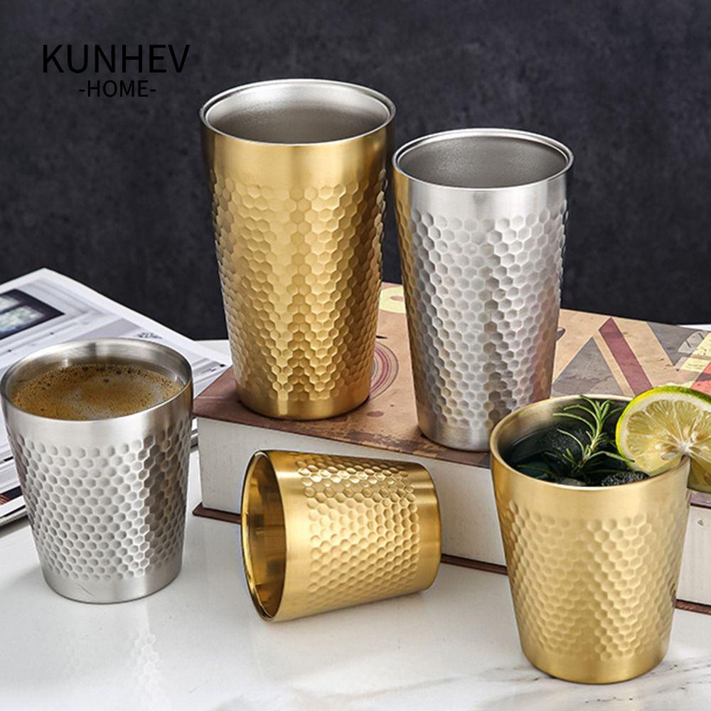 KUNHEV Cốc Uống Bia Hai Lớp Giữ Lạnh Chống Rơi Vỡ Bằng Thép Không Gỉ Dành Cho Nhà Bếp