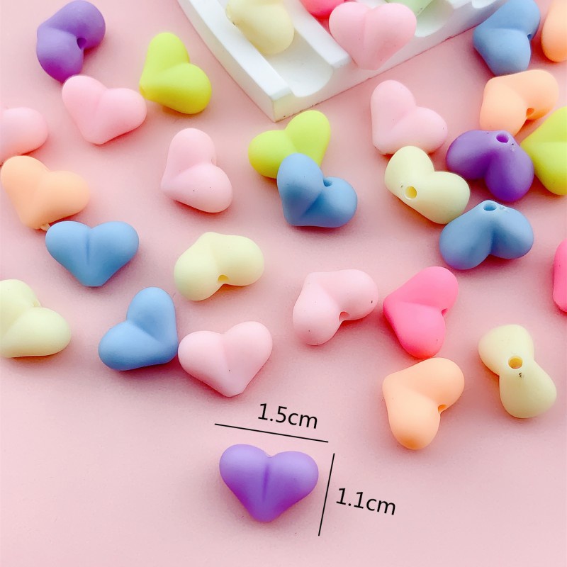 Set 50 Hạt Nhựa Silicone Tròn Màu Kẹo Làm Trang Sức DIY