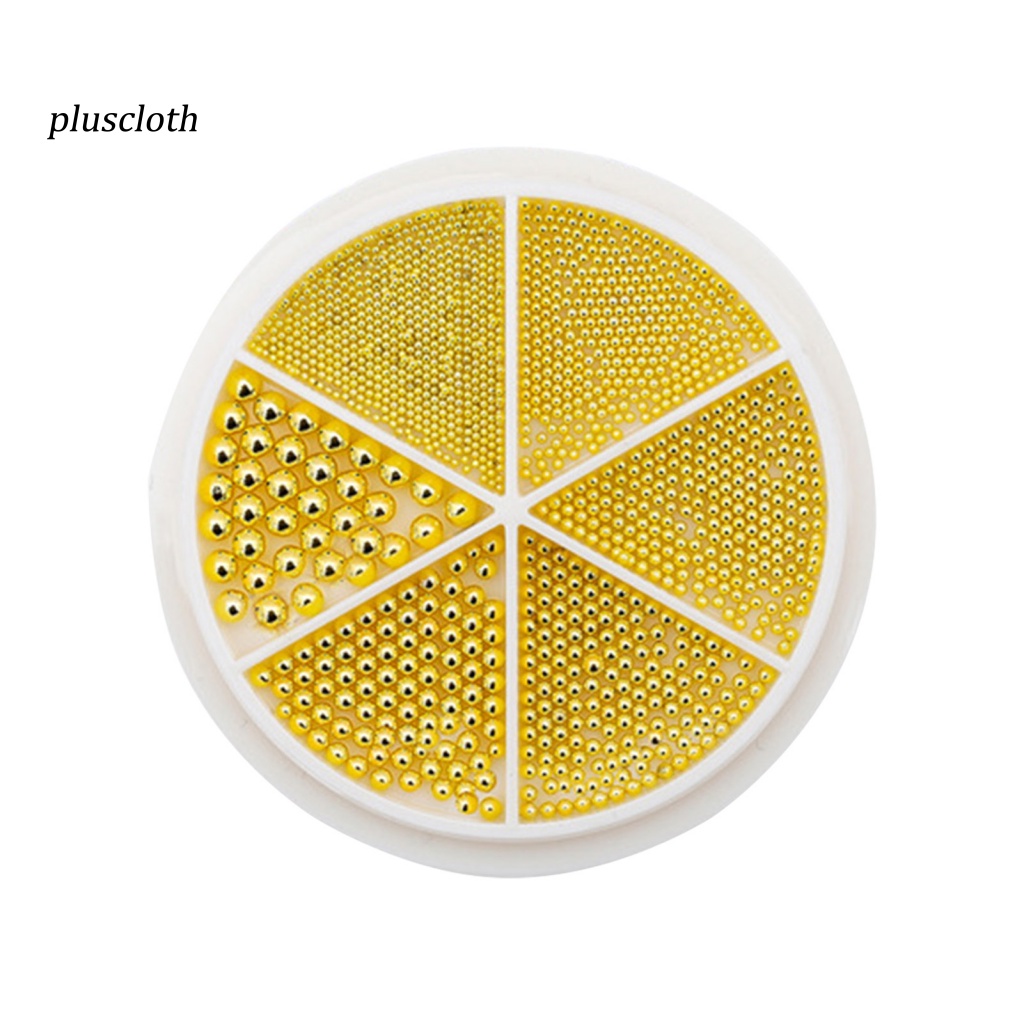 1 Hộp Hạt Tròn 3D Nhiều Kích Cỡ Trang Trí Móng Tay 0.8-3mm