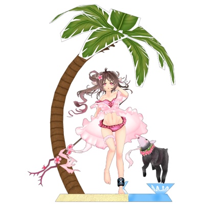 Mô hình giấy anime girl Anime Game  Eyjafjalla Summer Skin