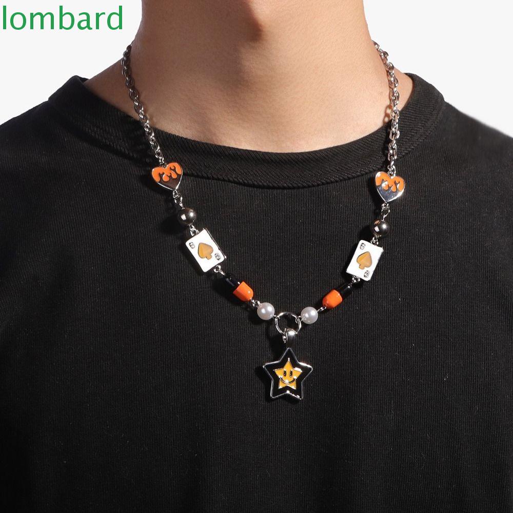 Vòng cổ Thép Titan Mặt Hình Ngôi Sao / Trái Tim / Mặt Cười Phong Cách Hip Hop Thời Trang Cho Nam