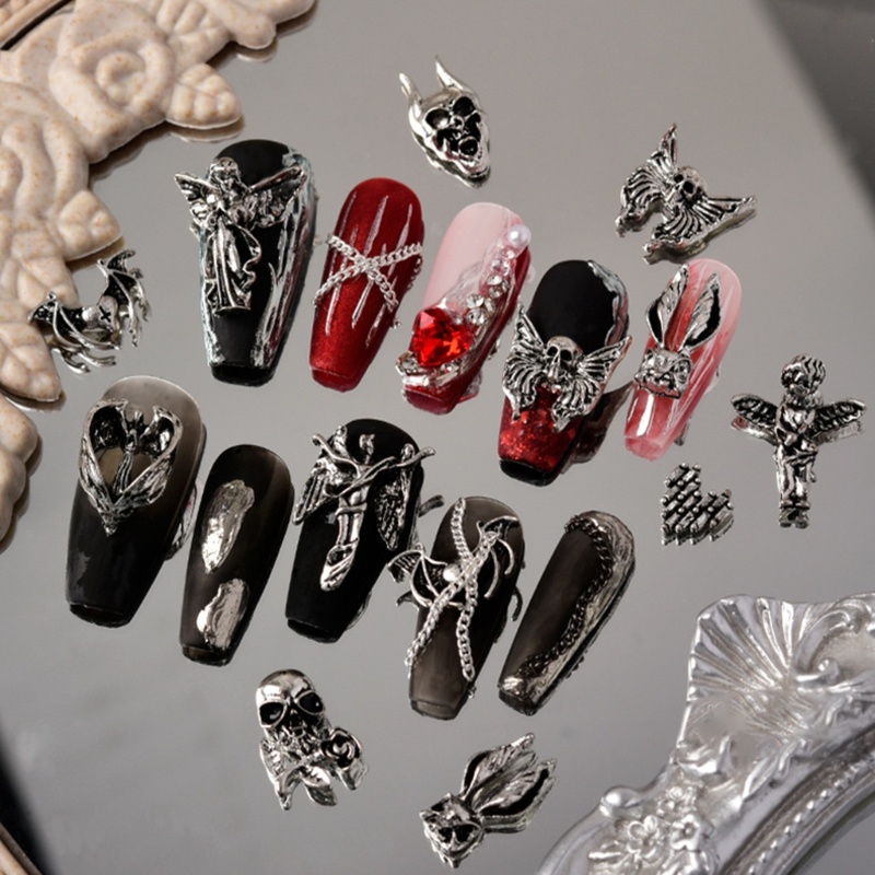 ⚝⚝Richh Set 10 Phụ Kiện Trang Trí Móng 3D Phong Cách Vintage