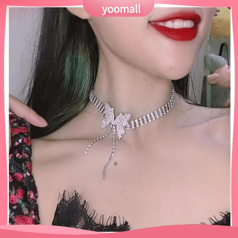 Vòng cổ Tua Rua Hình Bướm Đính Kim Cương Giả Sang Trọng