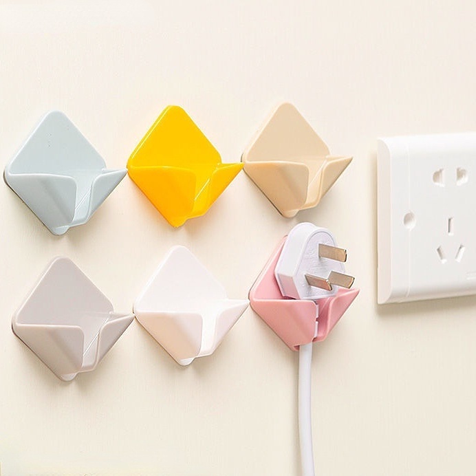 Giá Đỡ Phích Cắm Điện Gắn Tường Màu Trơn Không Cần Đục Lỗ Sắp Xếp Gọn Gàng Cho Nhà Ở