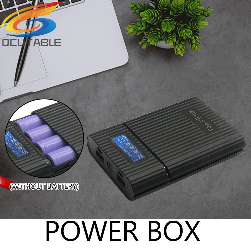 Sạc Dự Phòng LCD Kỹ Thuật Số 4x 18650 Sạc Nhanh Không Cần Pin DIY