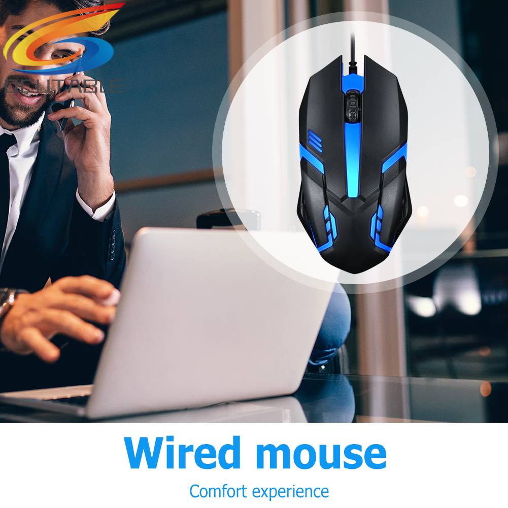 Chuột Quang Chơi Game 120cm USB 5500dpi Có Đèn Led 2 Nút Bấm Cho Văn Phòng