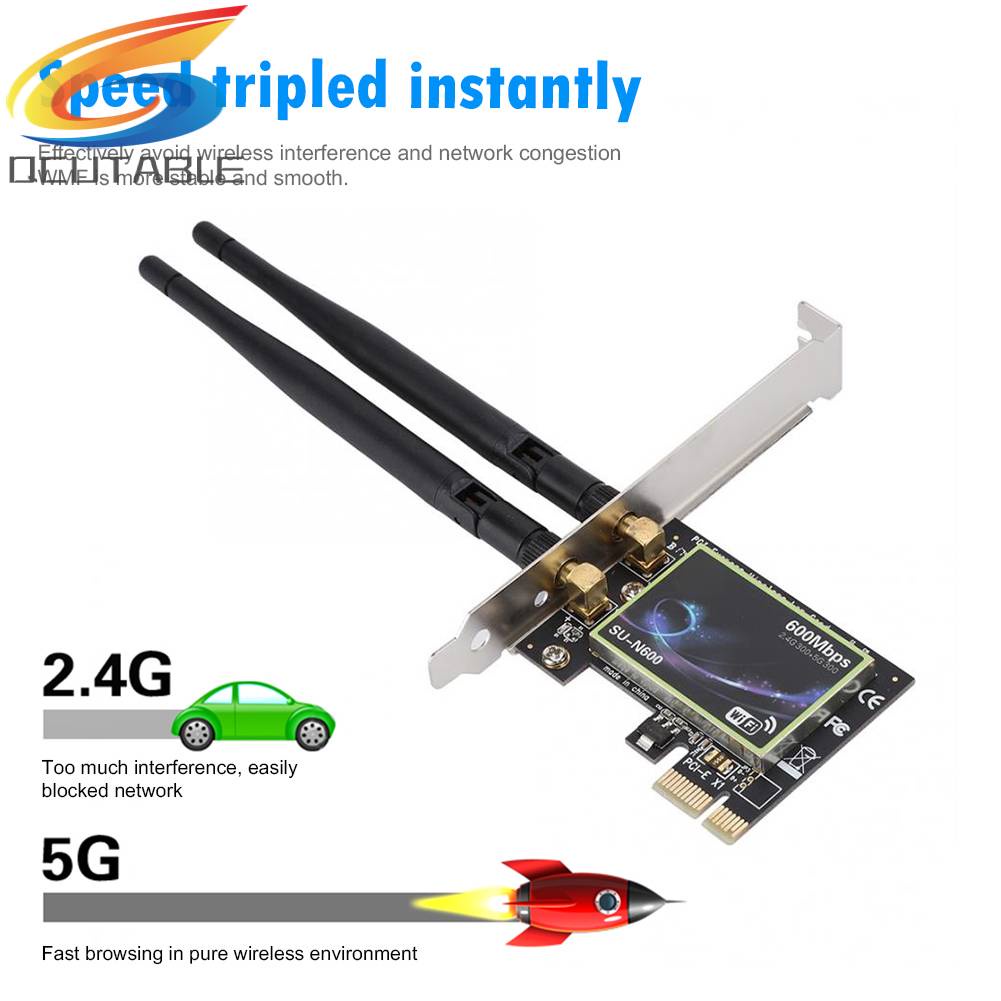 Card Mạng Hai Băng Tần Kép 600M PCI-E Gigabit Ethernet SU-N600 2.4G / 5G Thẻ