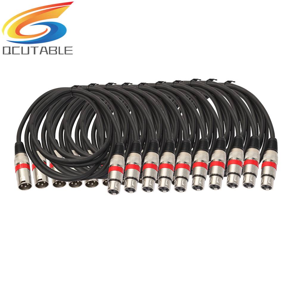 Set 10 Dây Cáp DJ 5.9ft 3 Pin DMX Bền Bỉ Dành Cho Bộ Khuếch Đại Âm Thanh / Tai Nghe