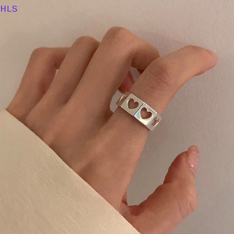 Nhẫn Hở Hình Trái Tim Thời Trang Tối Giản Có Thể Điều Chỉnh Cho Nữ