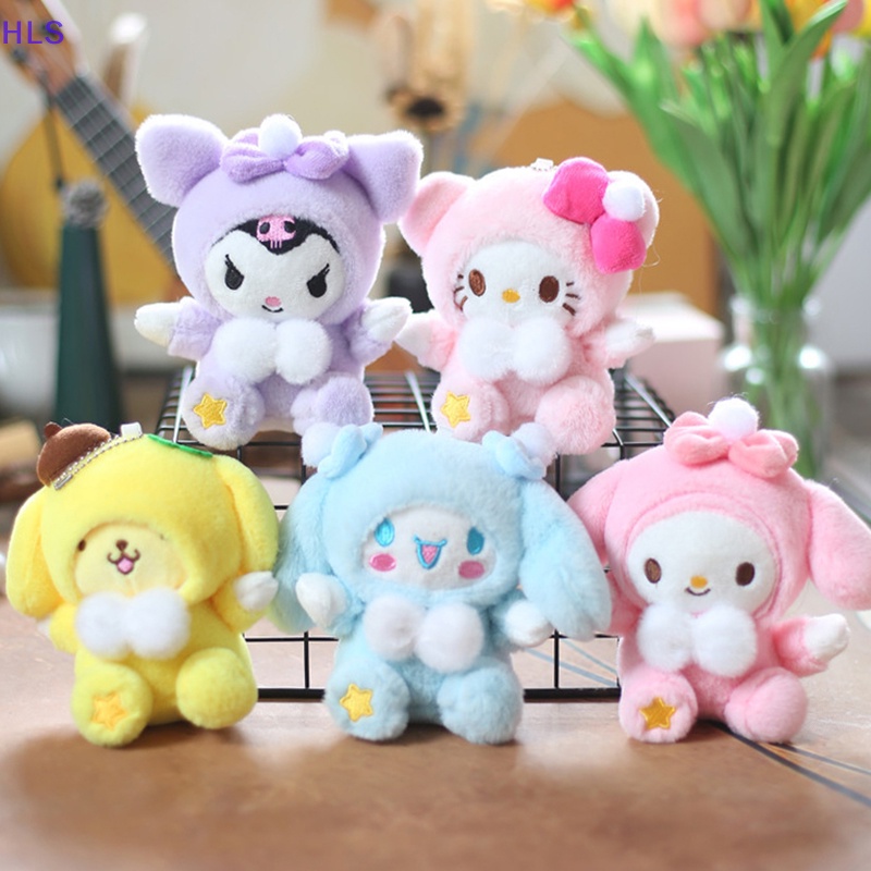 1 Thú Nhồi Bông Hình Mèo Kitty Kuromi Melody Cinnamoroll Kích Thước 12cm