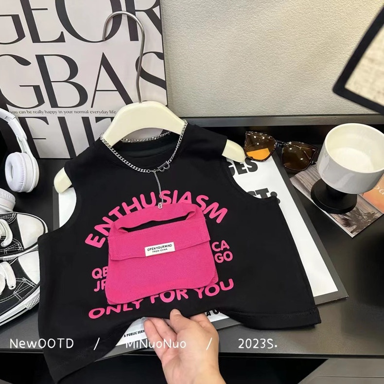 Bộ Đồ Thể Thao Áo Thun Ba Lỗ Dáng Rộng Kiểu Hàn Quốc Thời Trang Mùa Hè Cho Bé Trai