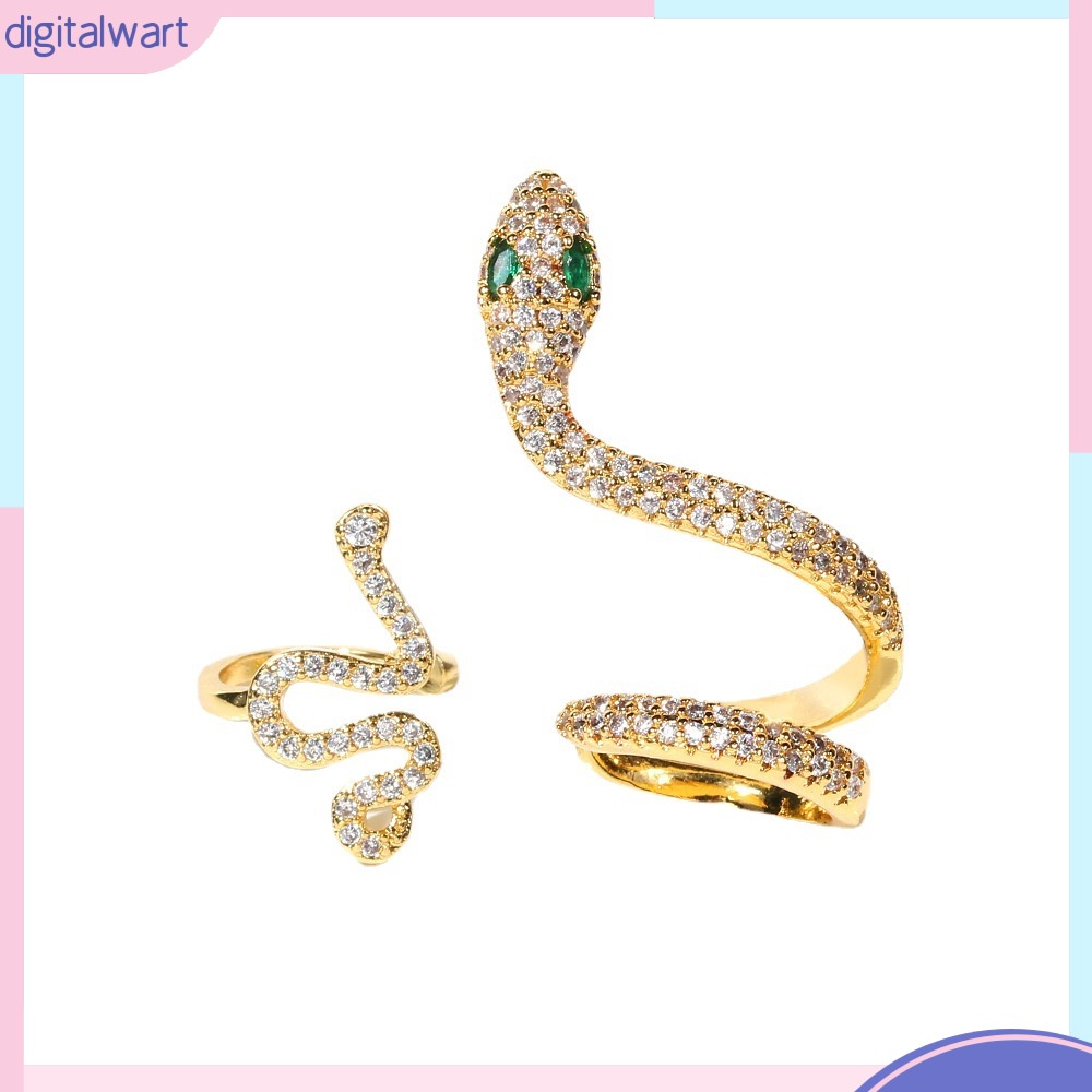 [DG] Bông Tai Hình Rắn Đính Đá Zircon Vàng Phong Cách Lạnh Retro Hợp Thời Trang