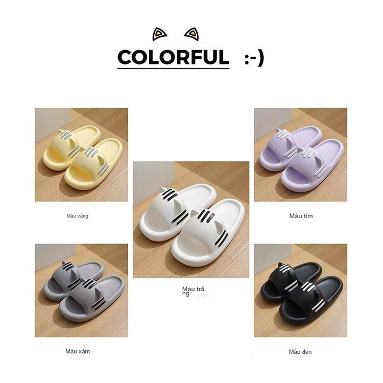 Dép Đi Trong Nhà Chống Trượt Hình Tai Mèo Dễ Thương Thời Trang Cho Nữ