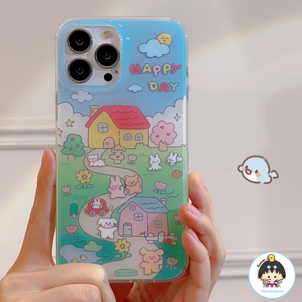 Ốp Điện Thoại TPU Mềm Chống Rơi Chống Dấu Vân Tay In Hình Thỏ / Gấu Dễ Thương Cho IPhone 11 12 13 14 Pro Max