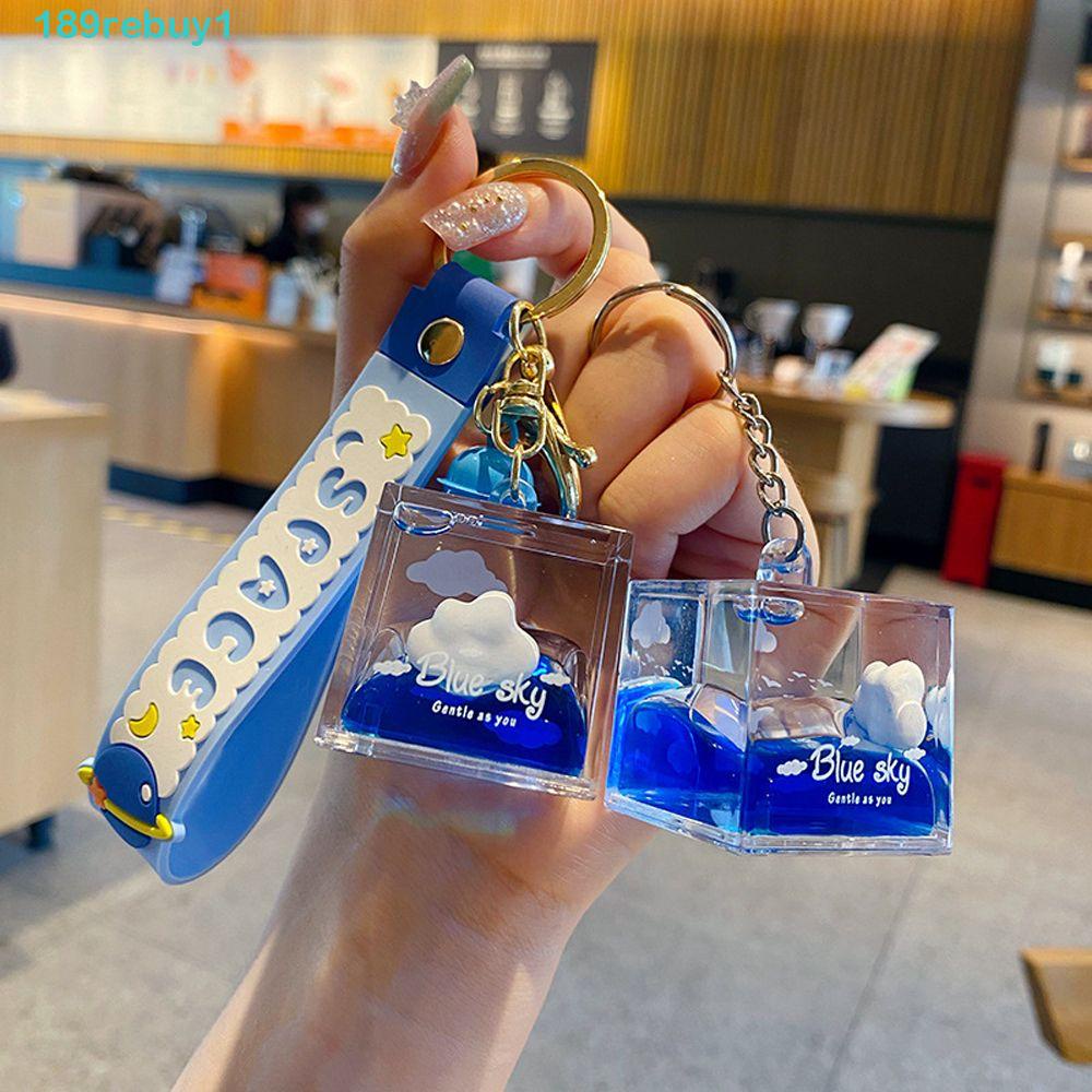 REBUY1 Móc Khóa Acrylic Họa Tiết Hoạt Hình Đám Mây Dễ Thương Bắt Mắt