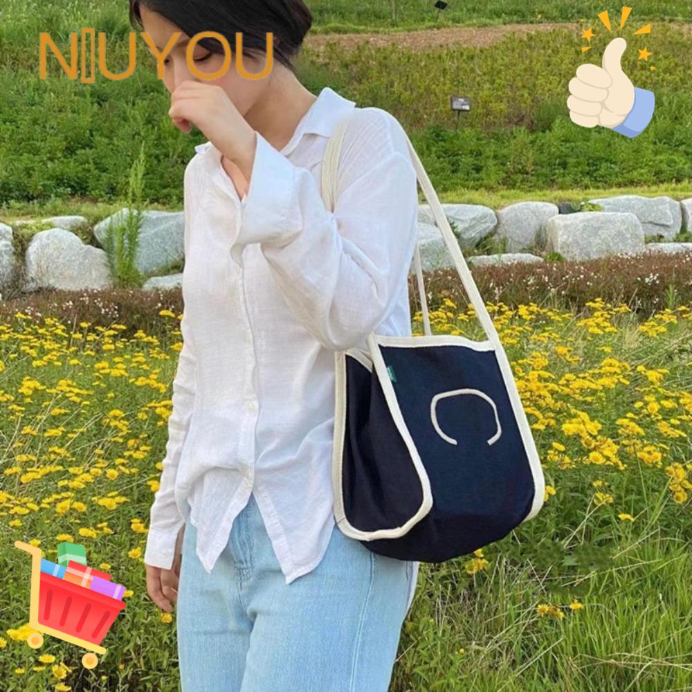 NIUYOU Túi Đeo Chéo Vải Canvas Phong Cách Hàn Quốc Thời Trang Cho Nữ