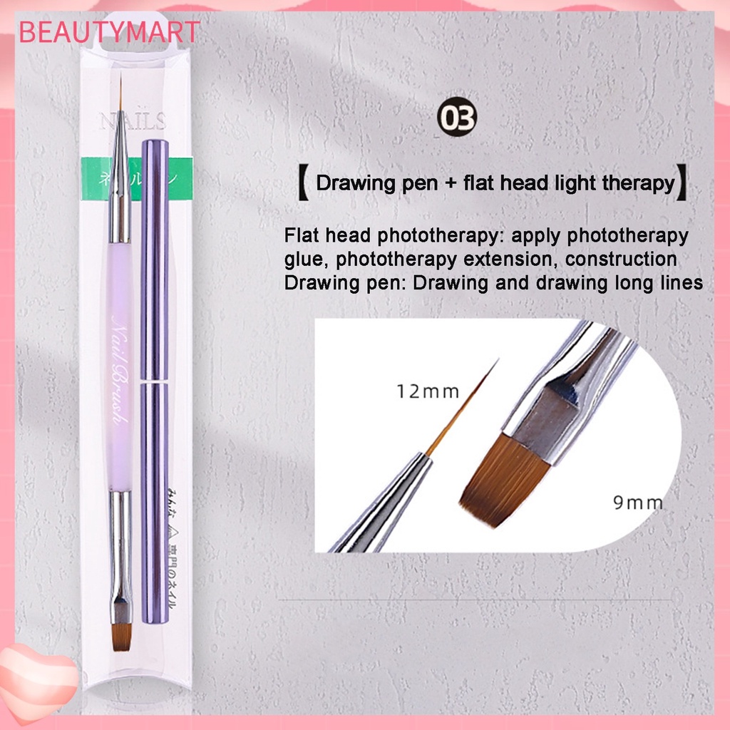 Bút Trang Trí Móng Tay Nghệ Thuật Hai Đầu Lông Nylon Mềm Linh Hoạt Thoải Mái Đa Chức Năng
