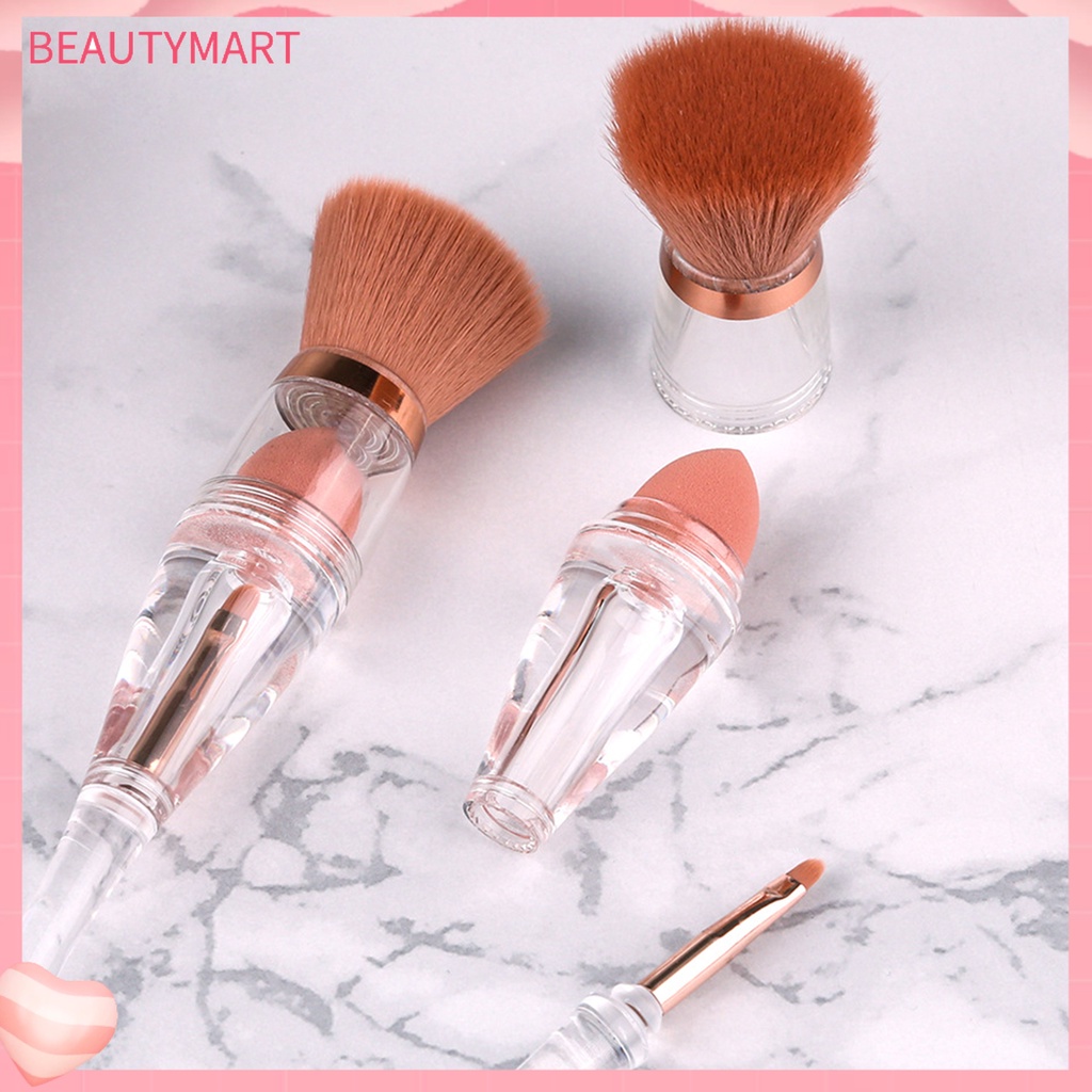 Cọ Trang Điểm Nền Tạo Khối 3 Trong 1 Trong Suốt Chống Bụi Tiện Dụng