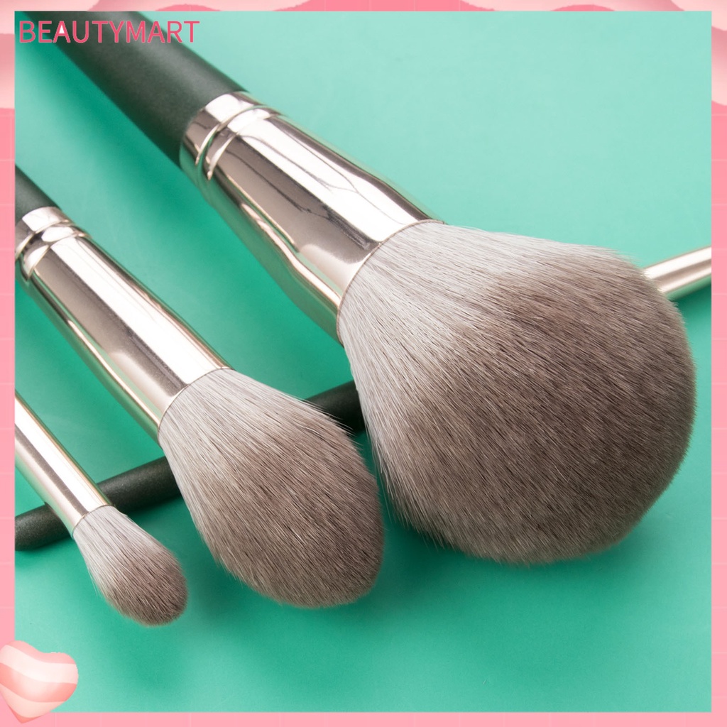 Set 14 Cọ Trang Điểm Ống Màu Xanh Lá Trọng Lượng Nhẹ Dễ Vệ Sinh An Toàn Cho Nữ