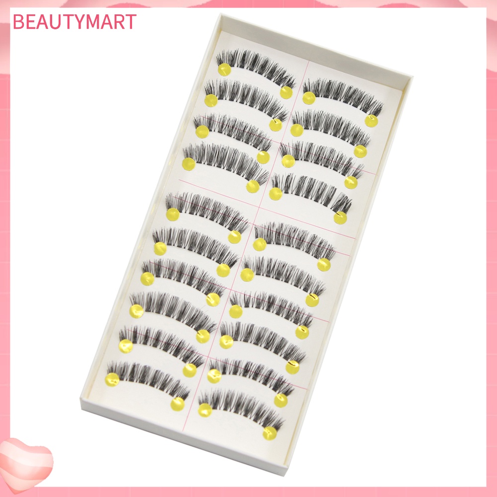 Bộ 10 Cặp Lông Mi Giả Dài Tự Nhiên Handmade Dành Cho Trang Điểm