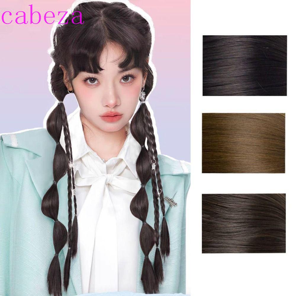 Tóc Giả Thắt Bím Đuôi Ngựa Màu Đen / Nâu Tự Nhiên Kháng Nhiệt Dành Cho Nữ