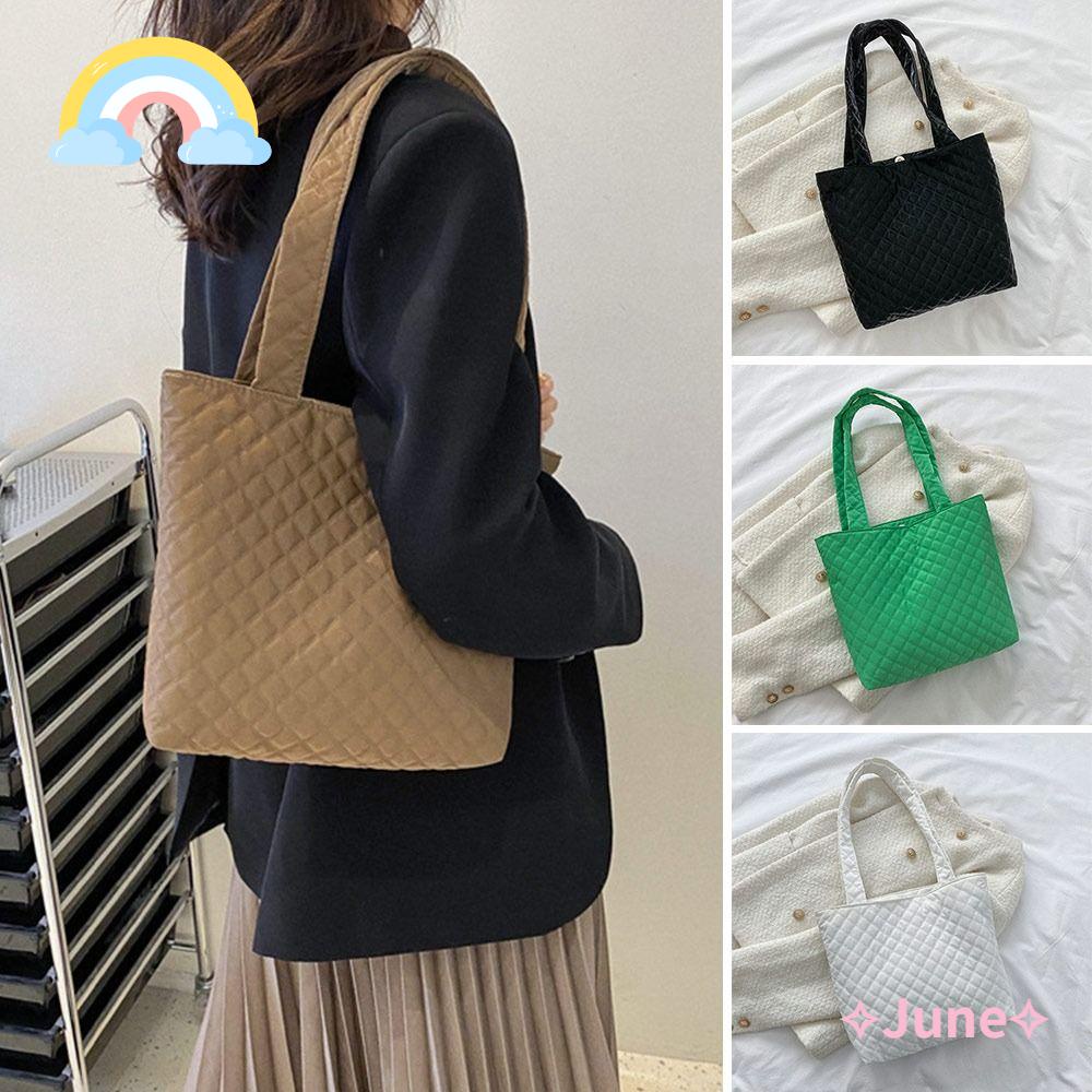 Túi Xách Nylon Cotton Màu Trơn Sức Chứa Lớn Thời Trang Cho Nữ