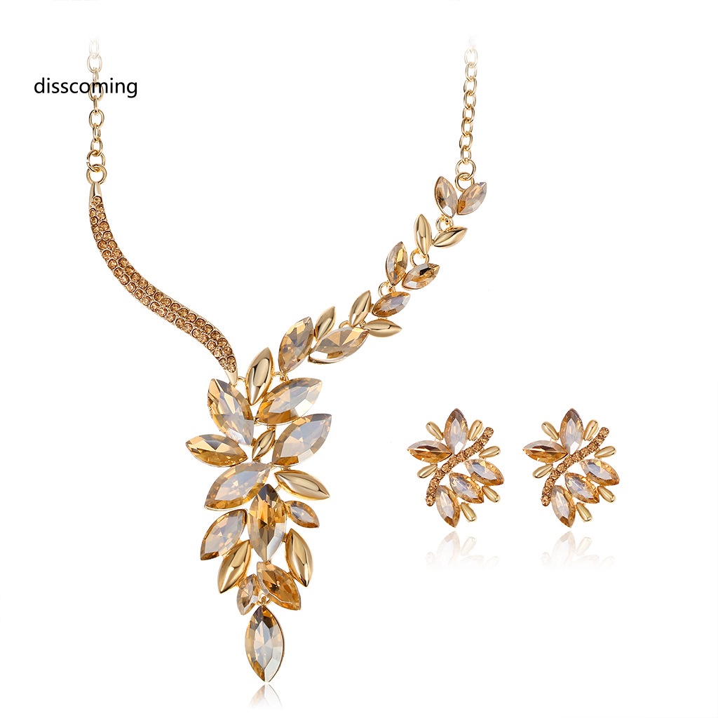 Áo Thun Tay Ngắn In Chữ SL| Bộ Vòng cổ + Bông Tai HìNh ChiếC Lá ĐíNh Đá Sang TrọNg