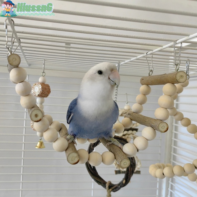 Bộ Đồ Chơi Thang Leo Bằng Gỗ Cho Vẹt Cưng