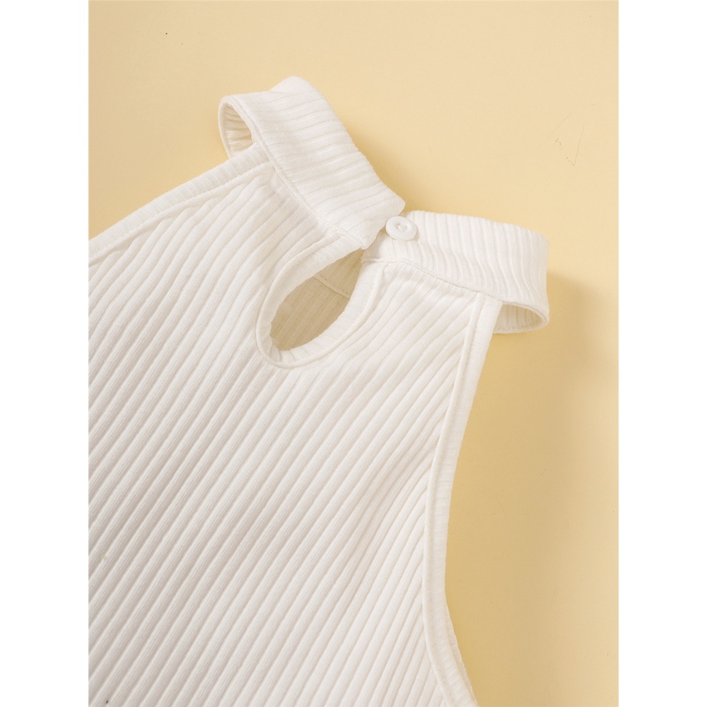 Set Đồ Mùa Hè 2 Món Gồm Áo Trắng Trơn + Quần Ngắn Thời Trang Đáng Yêu Cho Bé Gái 1-6 Tuổi