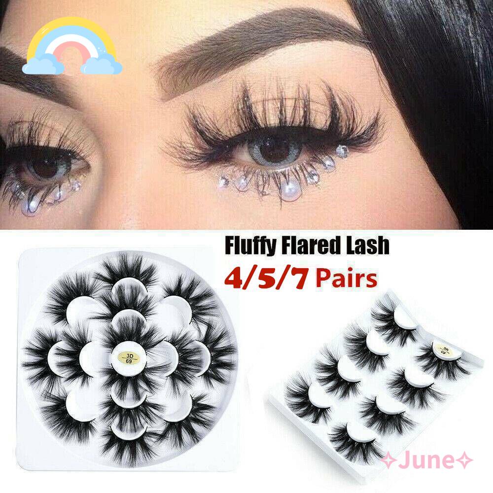 JUNE Lông Mi Giả 3D Mềm Mại Dùng Trang Điểm Làm Đẹp