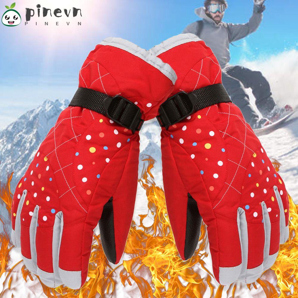 PINEVN Găng Tay Thể Thao Trượt Tuyết Vải Nhung Dày Chống Trượt Cho Nữ