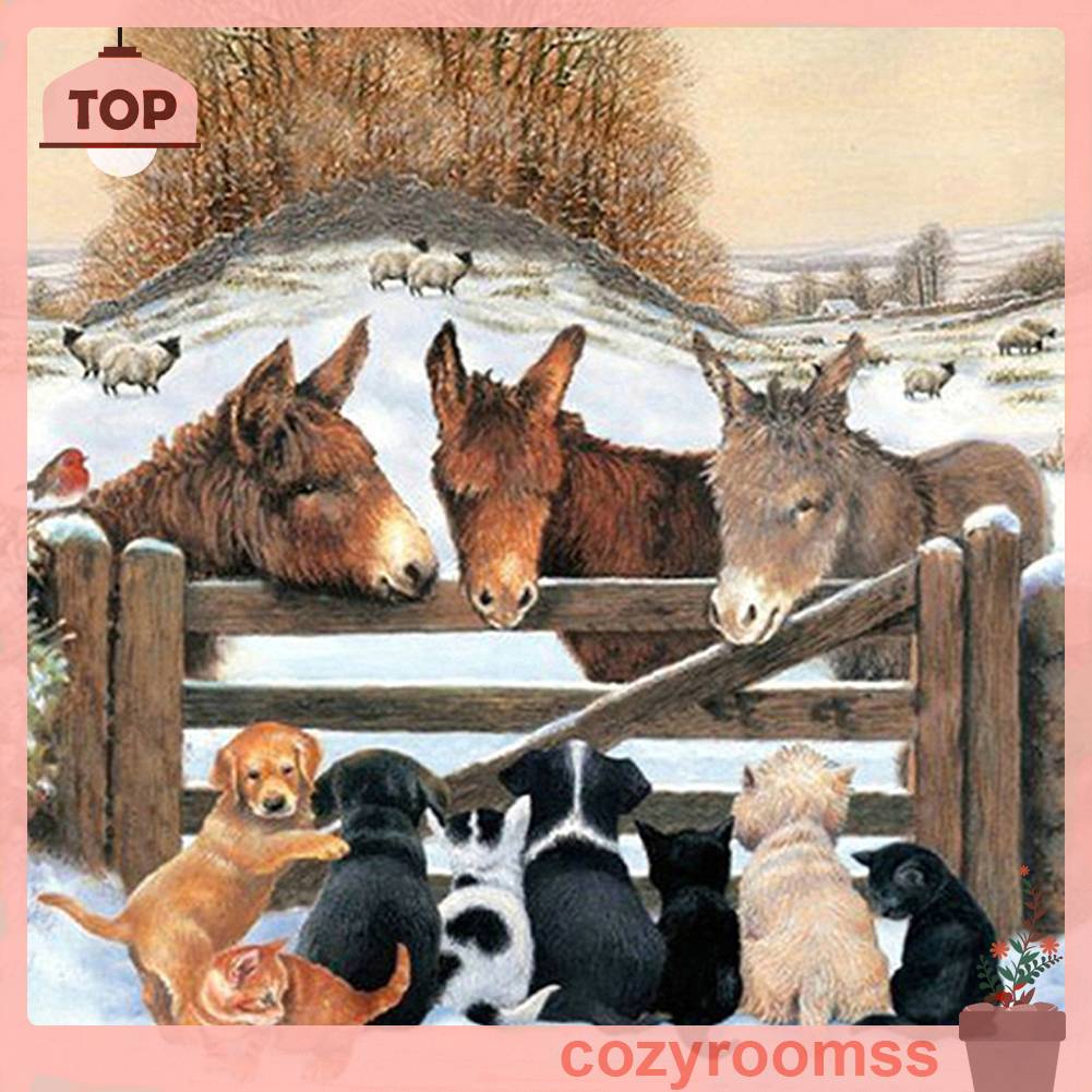 Tranh Đính Đá Kim Cương Toàn Bộ 5D DIY Hình Vẽ Lừa